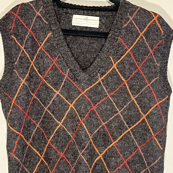 Peruvian Connection Men's Alpaca Wool Sweater V Neck Vest Medium Multicolor (G) - Picture 2 of 11